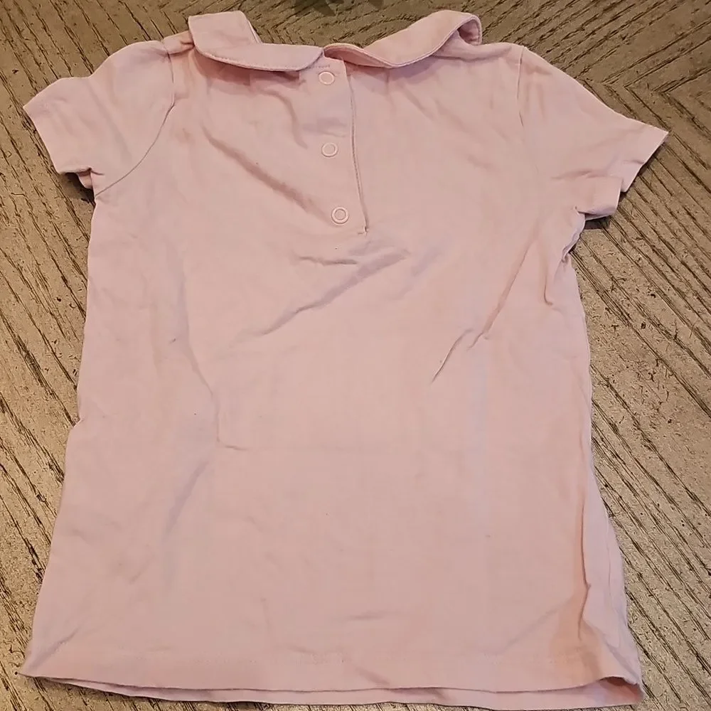 OshKosh B'gosh Light Pink Short Sleeve Tee with Peter Pan Collar Size 4